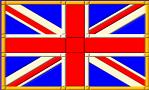 union jack flag trimmed in gold