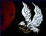 White Flaming Eagle Decal