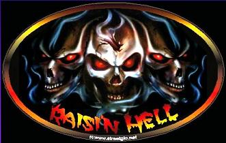 Raising hell safety decal (raisin hell)