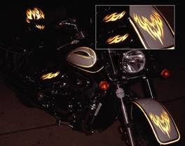 Night Reflective Motorcycle Graphics Kits Decals and Stickers for Tank, Fender and Storage Boxes.
