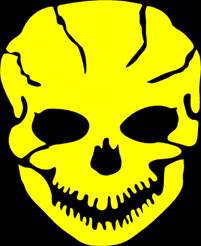 Reflective Helmet Decal.  Skeleton Decal and Skulll Decal.
Our Happy Skull reflective helmet decals
