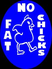 No fat chicks reflective decal for helmet. 