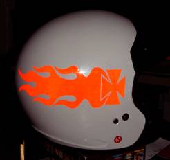 Maltese Cross and Flame reflective decal for helmet