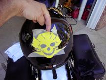 Decal Installation Procedure

Before you actually install the helmet decal,  position it first as you will like, and then mark the decal position with masking tape.  You do not want to spend your time trying to adjust position once the sticky side is exposed.  Decide position first!

