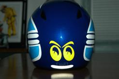 Rear View with Yellow Helmet Eyes Decal