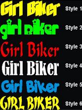 Bker Girl Decal.  Girl Biker Decal