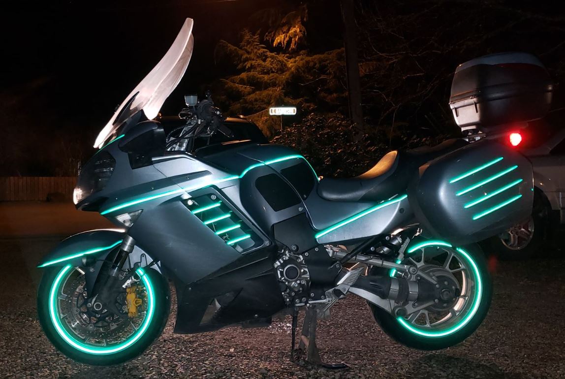 Reflective Luminous car sticker Motorcycle Stripe Wheel Night Fluorescent 
