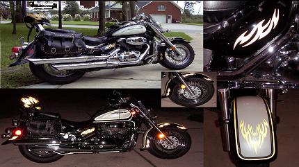 Reflective decals motorcycle graphics flame decals kits.