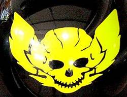 Reflective Helmet Decal,  Reflective Helmet Sticker,  Helmet Sticker, Helmet Flame Graphic,  Reflective Helmet Flame graphic,  Flames,  Reflective Flames, Winged Skull Decal, Winged Skull Sticker, Sticker, Reflective Skull,  Skull Decal, Skull Sticker, Motorcycle Skull Sticker, Motorcycle Skull Decal, Skull. y.  Use any of our reflective helmet decals as automobile window decals too.  We are more than biker stickers and biker decals, we are you total supply for decals, stickers, and vehicle graphics.
